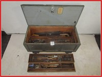 VINTAGE CONTRACTOR TOOLBOX AND TOOLS 36X16X13