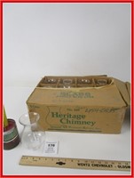 BOX OF 16 GLASS CHIMNEYS