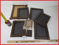 LOT OF 8 WOODEN PICTURE FRAMES