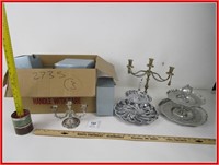 BOX OF 8 NEW MATCHING METAL CANDLE STANDS
