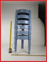 **6 MATCHING BLUE LAWN CARE BRAND PLASTIC STOOLS