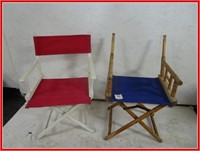 2 FOLDING WOODEN DIRECTOR CHAIRS-
