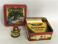 Vintage Crayola tin with crayons