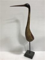 Wood shore bird statue