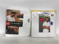 Two new sealed Hanes Classics crew neck shirt pks