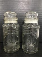Two 1960s Planters peanuts glass jars