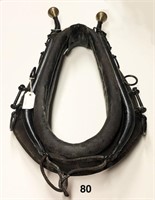 Nice leather horse collar with pair of hames attac