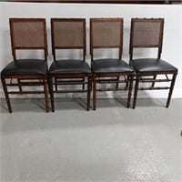 Lot of 4 vintage wooden folding chairs