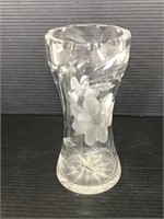 Cut glass daisy flower vase