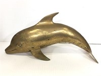 Large brass dolphin