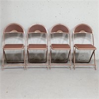 Lot of 4 vintage metal folding chairs