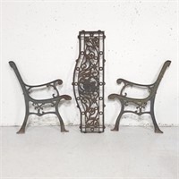 Vintage iron bench frame