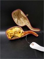 Rare Signed Meerschaum Signed Pipe in Case.