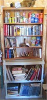 Wood and plastic shelf that includes vintage