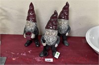 (3) Cast Iron Gnomes: