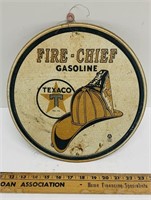 Antique Metal Fire-Chief Texaco Gasoline Sign