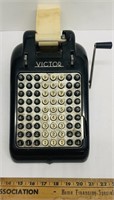 Vintage Victor Hand Cranked Adding Machine