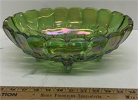 Indiana Glass Green Footed Bowl