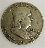 1953 Benjamin Franklin Half Dollar