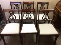 4 TELL CITY FURNITURE HARP BACK DINING CHAIRS & 2