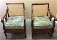 PAIR OF ARM CHAIRS, WOVEN BACK