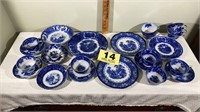 Various Flo Blue and White Cups and Saucers