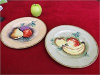 Pair of Decorative Fruit Plates- Both Signed
