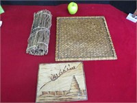 Bamboo Mats, Pads and Signed Picture