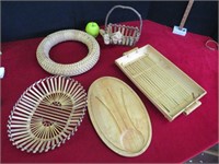 Bamboo Tray and Wooden Baskets