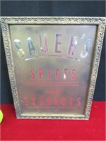 Metal Cabinet Sauer's Spices and Extracts 20x16"