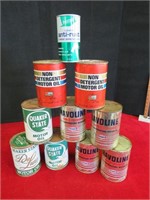 Lot of Vintage Oil Cans- Full