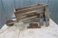 SM. WHEELBARROW PLANTER/ COPPER DOOR PLATES