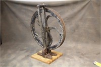 Vintage Cast Iron Foot Power Wheel for Lathe