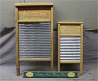 (2) Miniature Washboards & Sign