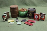 (6) Vintage Tobacco Tins, Tobacco Jar & Assorted