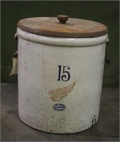 Red Wing No. 15 Crock w/Lid, Approx 18"x19"