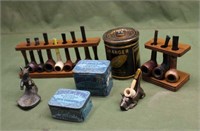 Assorted Vintage Pipes, Tobacco Tins & Pipe