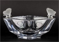 Vintage Cristal De Sevres Crystal Butterfly Bowl