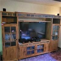 Oak & Slat Adjustable Entertainment Center 9 Ft.