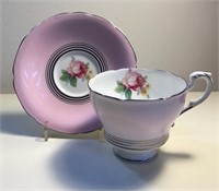 DOUBLE WARRANT PARAGON ROSE PINK TEACUP & SAUCER