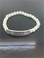 Silver and White Bracelet