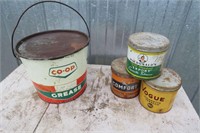 CO-OP GREASE PAIL / 3 CIG. TINS