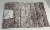 Taupe Bath Mat Yarn Dyed Ombre Stripe 17" x 24"