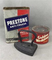 Coffee Tin, Anti-Freeze, Old Iron