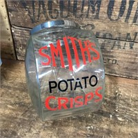 Smiths Potato Crisps Glass Shop Counter Jar