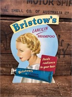 Original Bristow's Shampoo Cardboard Advertising