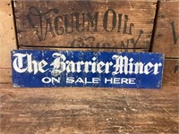 Original "The Barrier Miner" Newspaper Tin Sign