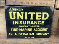 Original United Insurance Enamel Sign