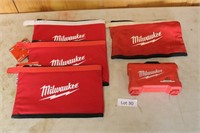 (4) Milwaukee storage bags and partial bit set