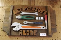 wooden sign- let my stuff alone